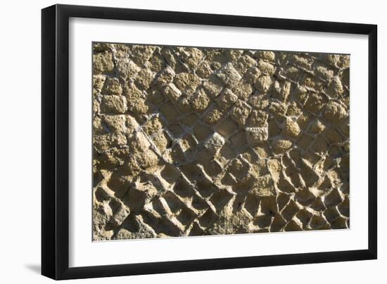 Wall Detail, Roman Site of Herculaneum, Italy-Natalie Tepper-Framed Photo