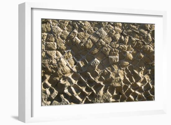 Wall Detail, Roman Site of Herculaneum, Italy-Natalie Tepper-Framed Photo