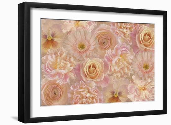 Wall Flowers Apricot-Pink-Cora Niele-Framed Giclee Print