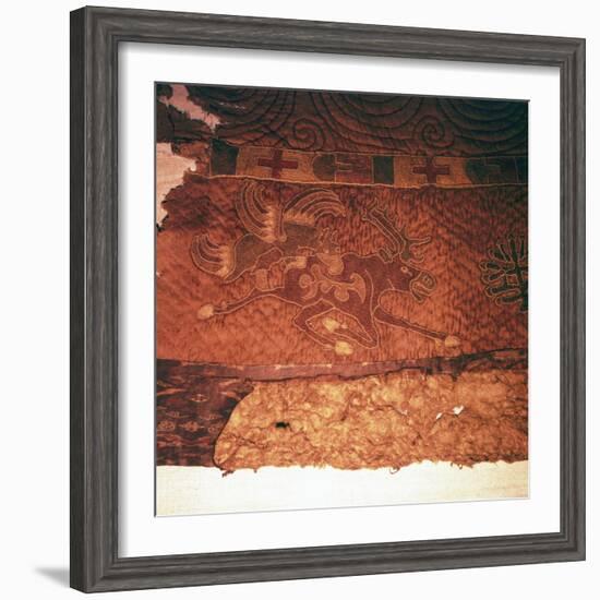 Wall-hanging of griffin attacking an elk, from Kurgan, Northern Mongolia, c1st century BC-Unknown-Framed Giclee Print