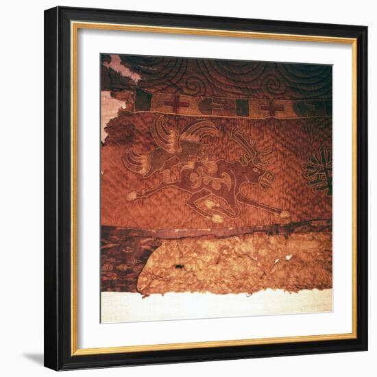 Wall-hanging of griffin attacking an elk, from Kurgan, Northern Mongolia, c1st century BC-Unknown-Framed Giclee Print