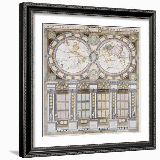 Wall Map Showing the Voyages of Captain Cook, 1786-Louis-Charles Desnos-Framed Giclee Print