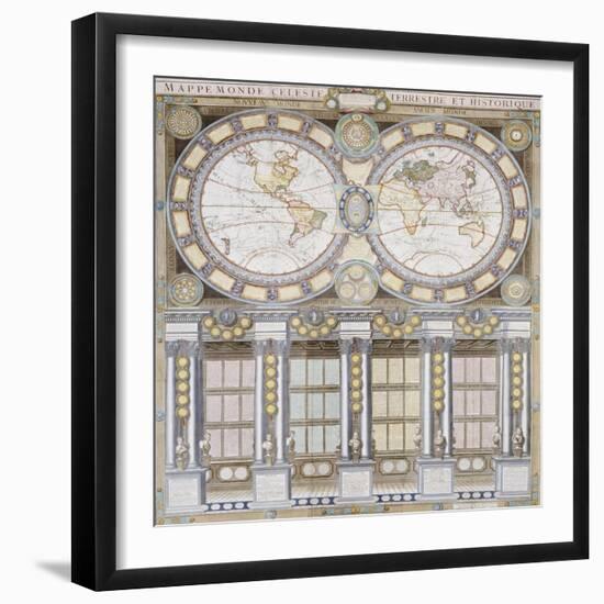 Wall Map Showing the Voyages of Captain Cook, 1786-Louis-Charles Desnos-Framed Giclee Print