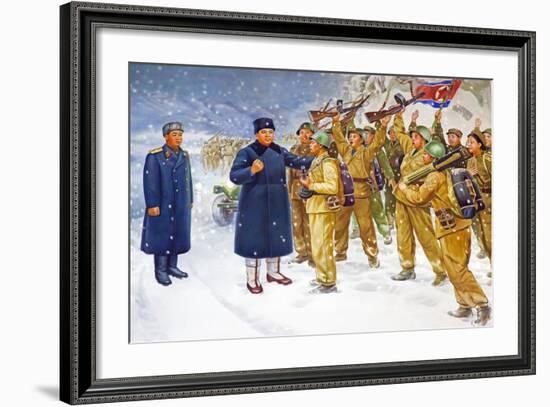 Wall Mural of Kim Il Sung, Pyongyang, Democratic People's Republic of Korea, N. Korea-Gavin Hellier-Framed Photographic Print