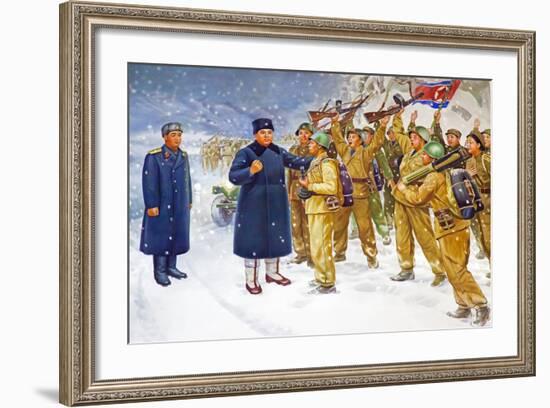 Wall Mural of Kim Il Sung, Pyongyang, Democratic People's Republic of Korea, N. Korea-Gavin Hellier-Framed Photographic Print