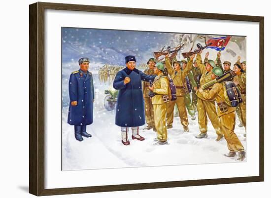 Wall Mural of Kim Il Sung, Pyongyang, Democratic People's Republic of Korea, N. Korea-Gavin Hellier-Framed Photographic Print