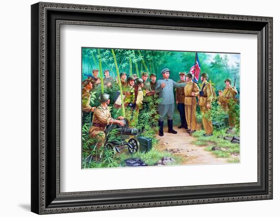 Wall Mural of Kim Il Sung, Pyongyang, Democratic People's Republic of Korea, N. Korea-Gavin Hellier-Framed Photographic Print