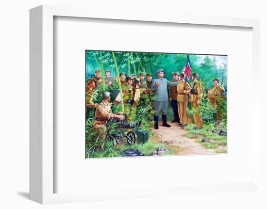 Wall Mural of Kim Il Sung, Pyongyang, Democratic People's Republic of Korea, N. Korea-Gavin Hellier-Framed Photographic Print