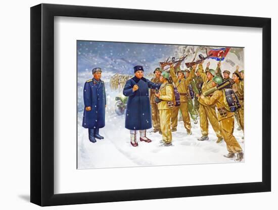 Wall Mural of Kim Il Sung, Pyongyang, Democratic People's Republic of Korea, N. Korea-Gavin Hellier-Framed Photographic Print