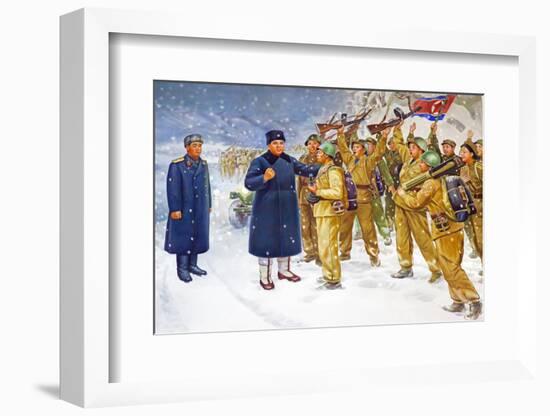 Wall Mural of Kim Il Sung, Pyongyang, Democratic People's Republic of Korea, N. Korea-Gavin Hellier-Framed Photographic Print