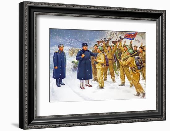 Wall Mural of Kim Il Sung, Pyongyang, Democratic People's Republic of Korea, N. Korea-Gavin Hellier-Framed Photographic Print