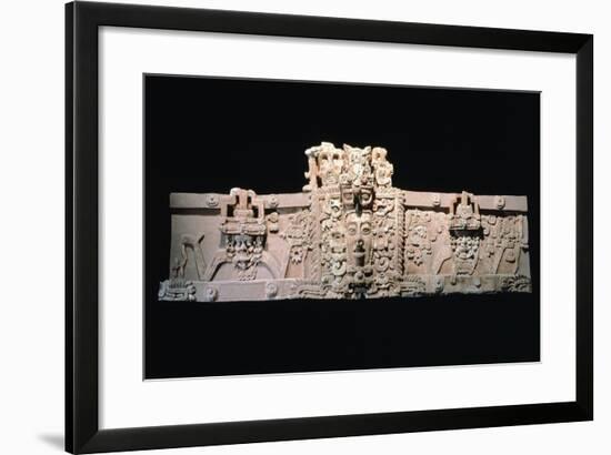 Wall of a Pyramid-Shaped Building Showing a Stucco Motif Depicting the Sun God Kinich'Ahau-null-Framed Giclee Print