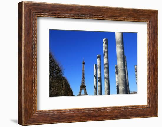 Wall of Peace and Eiffel Tower, Paris, France, Europe-Hans-Peter Merten-Framed Photographic Print