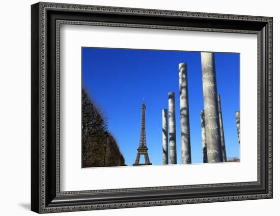 Wall of Peace and Eiffel Tower, Paris, France, Europe-Hans-Peter Merten-Framed Photographic Print