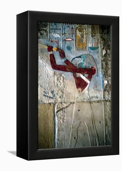 Wall Painting Depicting the God Thoth, Temple of Rameses Iii, Medinet Habu, Egypt, C1187-C1156 Bc-null-Framed Premier Image Canvas