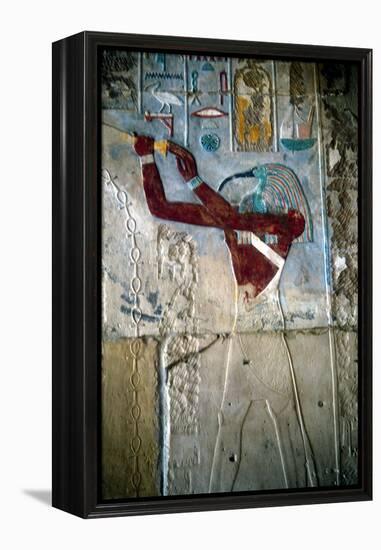 Wall Painting Depicting the God Thoth, Temple of Rameses Iii, Medinet Habu, Egypt, C1187-C1156 Bc-null-Framed Premier Image Canvas