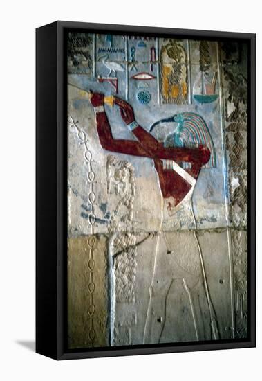 Wall Painting Depicting the God Thoth, Temple of Rameses Iii, Medinet Habu, Egypt, C1187-C1156 Bc-null-Framed Premier Image Canvas