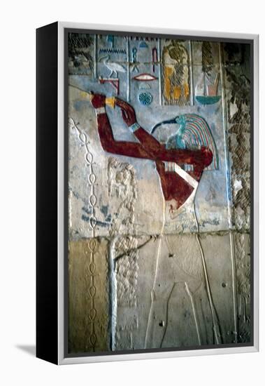 Wall Painting Depicting the God Thoth, Temple of Rameses Iii, Medinet Habu, Egypt, C1187-C1156 Bc-null-Framed Premier Image Canvas