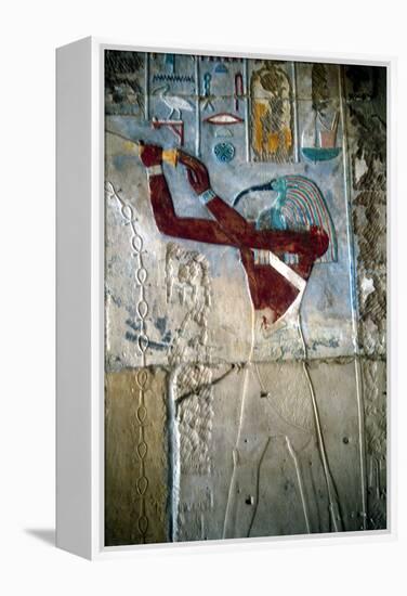 Wall Painting Depicting the God Thoth, Temple of Rameses Iii, Medinet Habu, Egypt, C1187-C1156 Bc-null-Framed Premier Image Canvas