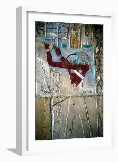 Wall Painting Depicting the God Thoth, Temple of Rameses Iii, Medinet Habu, Egypt, C1187-C1156 Bc-null-Framed Photographic Print