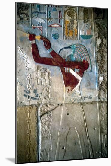 Wall Painting Depicting the God Thoth, Temple of Rameses Iii, Medinet Habu, Egypt, C1187-C1156 Bc-null-Mounted Photographic Print