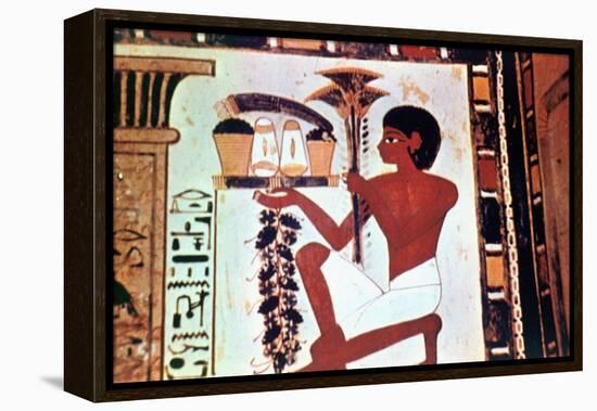 Wall Painting, Detail, Servant with Offerings, Chapel of Menna, Thebes Artist: Unknown-Unknown-Framed Premier Image Canvas