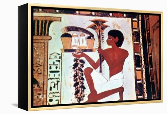 Wall Painting, Detail, Servant with Offerings, Chapel of Menna, Thebes Artist: Unknown-Unknown-Framed Premier Image Canvas