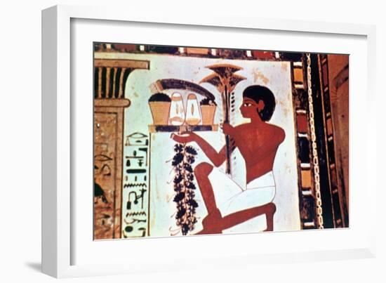 Wall Painting, Detail, Servant with Offerings, Chapel of Menna, Thebes Artist: Unknown-Unknown-Framed Giclee Print