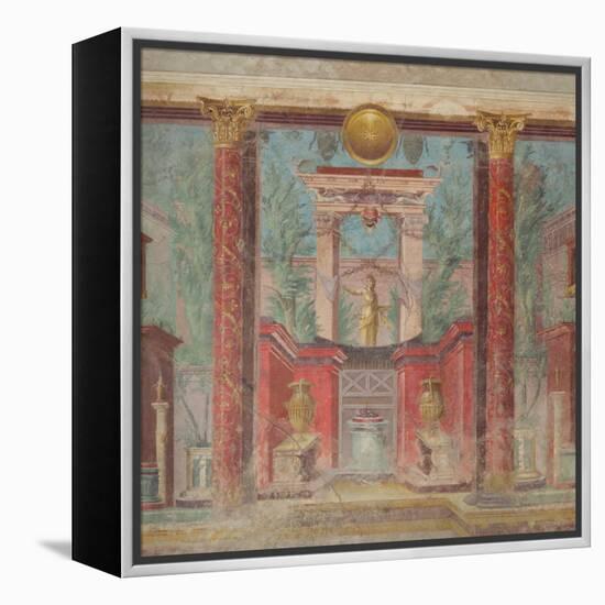 Wall painting from the cubiculum of a villa at Boscoreale, c.50-40 B.C-Roman Republican Period-Framed Premier Image Canvas
