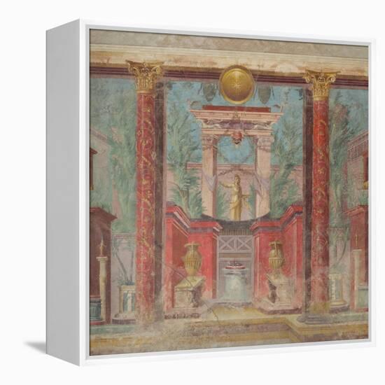 Wall painting from the cubiculum of a villa at Boscoreale, c.50-40 B.C-Roman Republican Period-Framed Premier Image Canvas