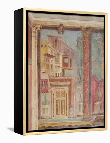 Wall painting from the cubiculum of a villa at Boscoreale, c.50-40 B.C-Roman Republican Period-Framed Premier Image Canvas