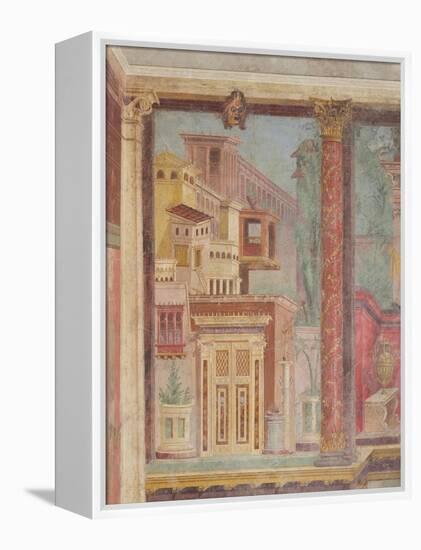 Wall painting from the cubiculum of a villa at Boscoreale, c.50-40 B.C-Roman Republican Period-Framed Premier Image Canvas