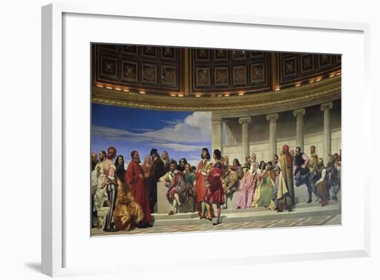 Wall Painting in the Academy of Arts, Paris, 1841 (Left Hand Side)-Paul Delaroche-Framed Giclee Print