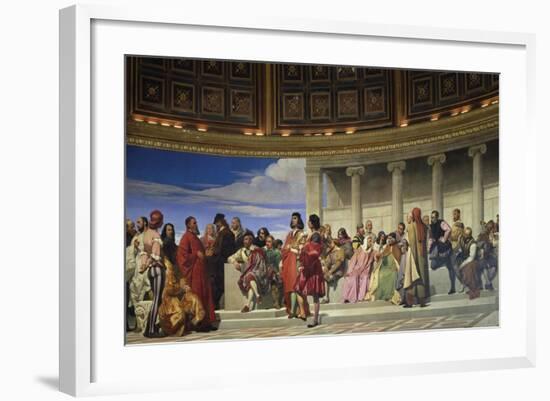 Wall Painting in the Academy of Arts, Paris, 1841 (Left Hand Side)-Paul Delaroche-Framed Giclee Print