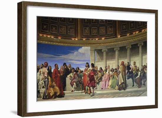 Wall Painting in the Academy of Arts, Paris, 1841 (Left Hand Side)-Paul Delaroche-Framed Giclee Print