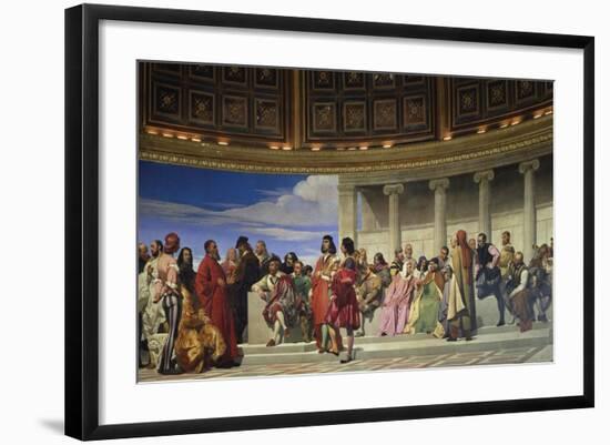 Wall Painting in the Academy of Arts, Paris, 1841 (Left Hand Side)-Paul Delaroche-Framed Giclee Print