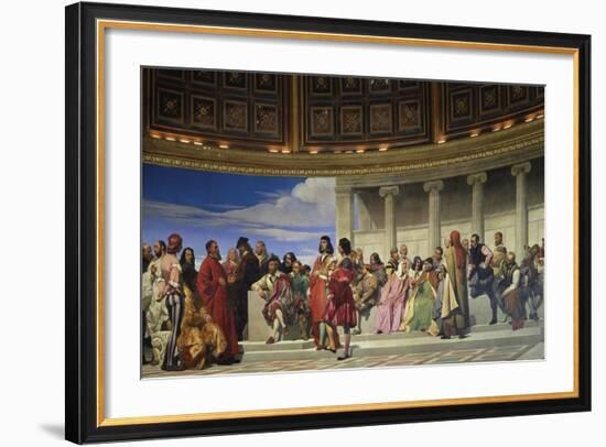 Wall Painting in the Academy of Arts, Paris, 1841 (Left Hand Side)-Paul Delaroche-Framed Giclee Print