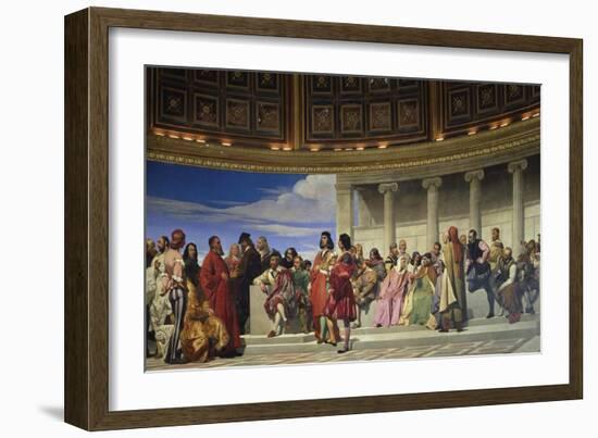 Wall Painting in the Academy of Arts, Paris, 1841 (Left Hand Side)-Paul Delaroche-Framed Giclee Print