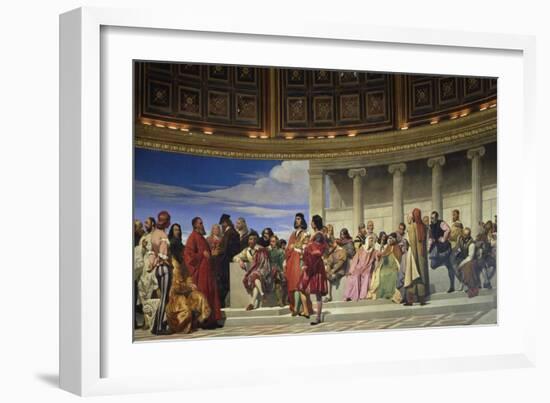 Wall Painting in the Academy of Arts, Paris, 1841 (Left Hand Side)-Paul Delaroche-Framed Giclee Print