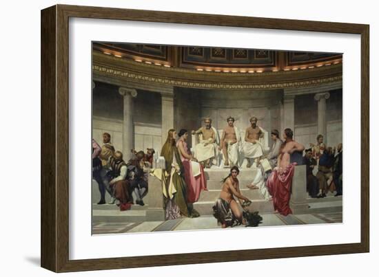 Wall Painting in the Academy of Arts, Paris, 1841 (Middle Part)-Paul Delaroche-Framed Giclee Print