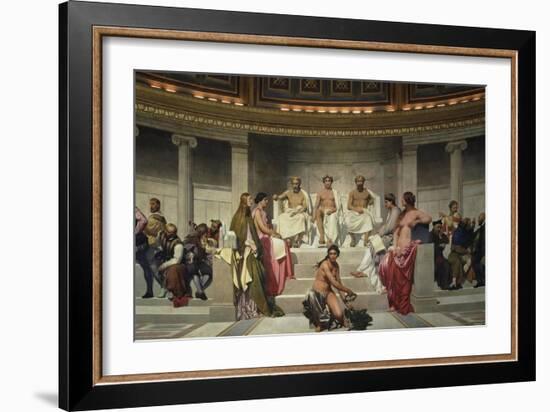 Wall Painting in the Academy of Arts, Paris, 1841 (Middle Part)-Paul Delaroche-Framed Giclee Print