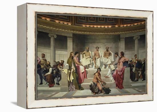 Wall Painting in the Academy of Arts, Paris, 1841 (Middle Part)-Paul Delaroche-Framed Premier Image Canvas