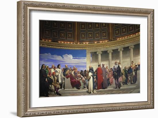 Wall Painting in the Academy of Arts, Paris, 1841 (Right Hand Side)-Paul Fischer-Framed Giclee Print