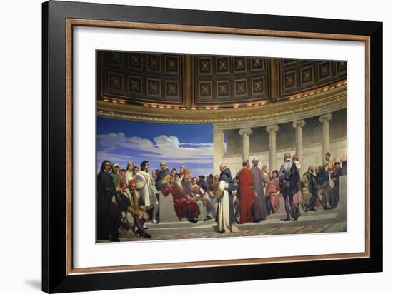 Wall Painting in the Academy of Arts, Paris, 1841 (Right Hand Side)-Paul Fischer-Framed Giclee Print