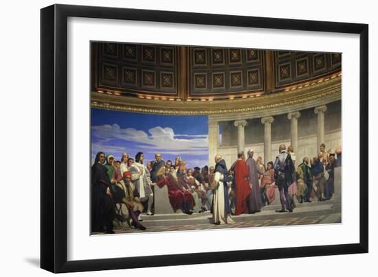 Wall Painting in the Academy of Arts, Paris, 1841 (Right Hand Side)-Paul Fischer-Framed Giclee Print