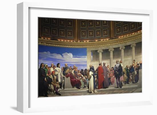 Wall Painting in the Academy of Arts, Paris, 1841 (Right Hand Side)-Paul Fischer-Framed Giclee Print