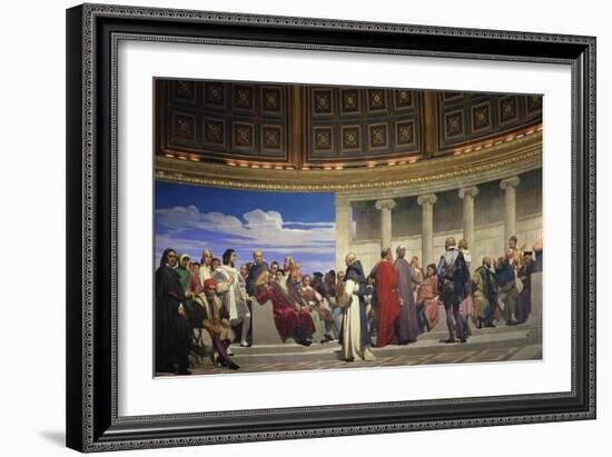 Wall Painting in the Academy of Arts, Paris, 1841 (Right Hand Side)-Paul Fischer-Framed Giclee Print