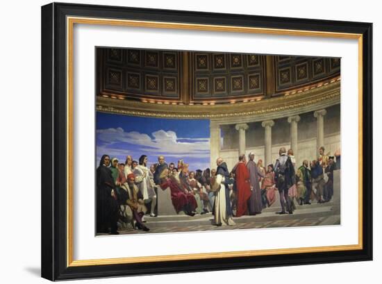 Wall Painting in the Academy of Arts, Paris, 1841 (Right Hand Side)-Paul Fischer-Framed Giclee Print