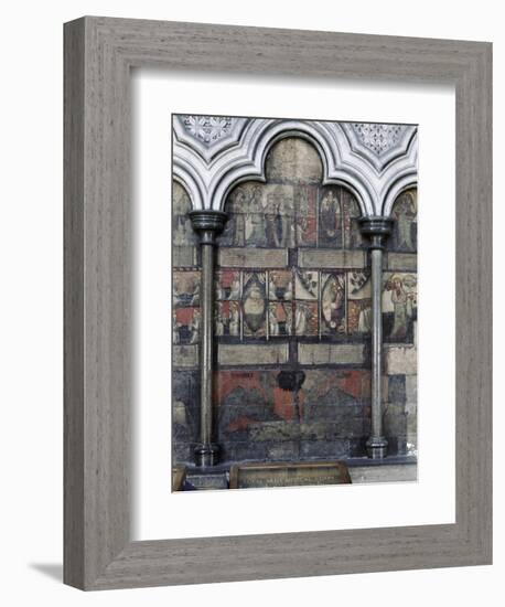Wall painting in the Chapter House, Westminster Abbey, London, c1400-Werner Forman-Framed Giclee Print