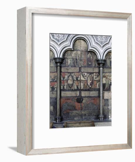 Wall painting in the Chapter House, Westminster Abbey, London, c1400-Werner Forman-Framed Giclee Print